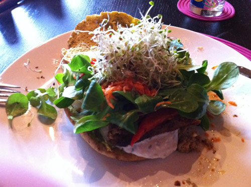 Pita avec falafel et crudités