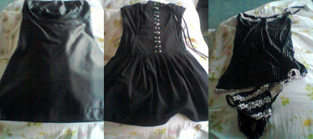 Robe courte en cuir noir, style bustier Robe courte en cuir noir, style bustier